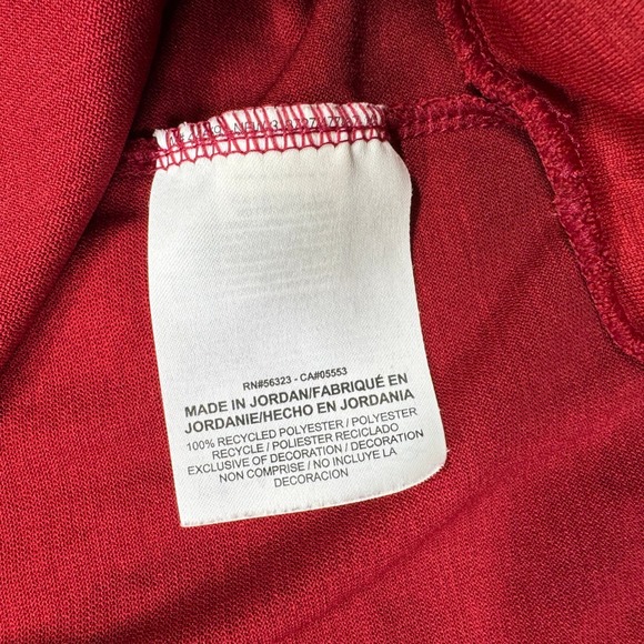 Nike Dri Fit Hoodie Kids L Red Center Logo Graphic Long Sleeve Athletic Pullover - Picture 5 of 8